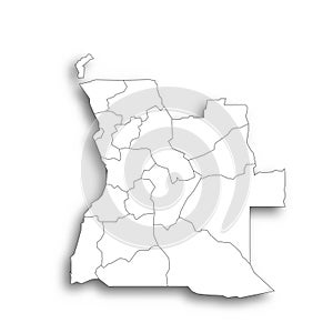 Angola political map of administrative divisions