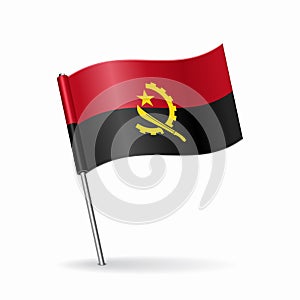 Angolan flag map pointer layout. Vector illustration.