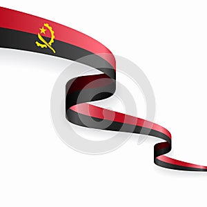 Angolan flag wavy abstract background. Vector illustration.