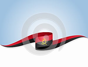 Angolan flag wavy abstract background. Vector illustration.