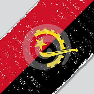 Angolan grunge flag. Vector illustration.