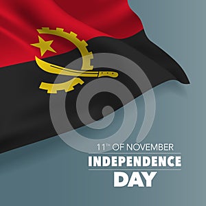 Angolan independence day greeting card, banner, vector illustration