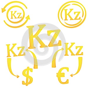 Angolan kwanza currency symbol icon of Angola