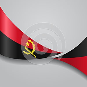 Angolan wavy flag. Vector illustration.