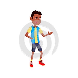 angry african boy shouting on team player cartoon vector