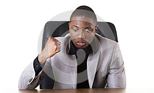 Angry african businessman