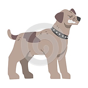 Angry Aggressive Pedigree Dog Baring its Teeth Vector Illustration