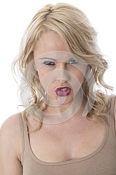 Angry Agitated Furious Young Woman photo