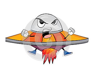 Angry alien ship cartoon