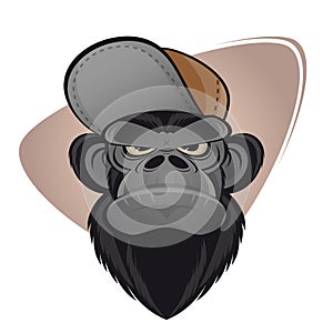 Angry ape with cap photo