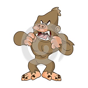 Angry ape illustration cartoon ape