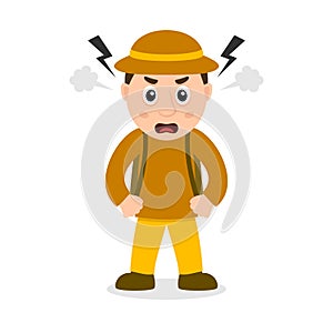 Angry Archeologist Cartoon Character