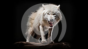 Angry Arctic Wolf: Hyperrealistic Wildlife Photography