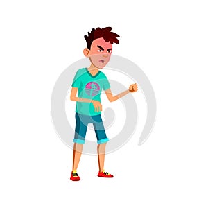 angry asian boy teenager shouting at little brother cartoon vector