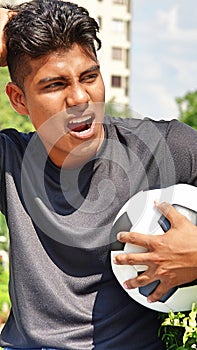 Angry Athletic Male Soccer Player