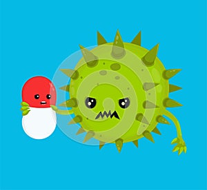 Angry bad bacteria microorganism virus