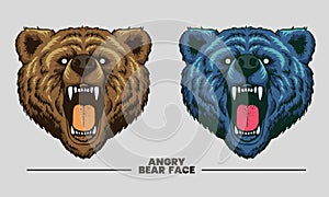 Angry bear face illustration