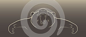 Angry bear illustration logo