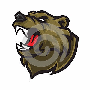 Angry Bear Logo Vector Mascot Design