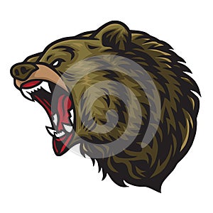 Angry Bear Roaring  Logo Mascot Vector