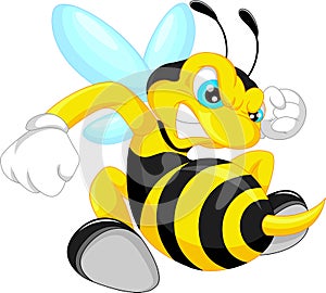 Angry bee cartoon