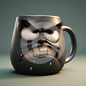 Angry Birds Mug: 3d Printed Art With Emotionally-charged Brushstrokes