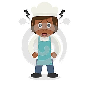 Angry Black Female Pizza Chef Character