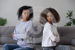 Angry black mom and daughter not talking after fight