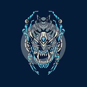 Angry Blue Demonoid Illustration