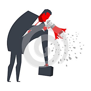 Angry Boss yelling. Office life. Businessman screaming. Vector i