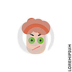 Angry boy, man icon vector. Furious Face Emoticon Icon Vector Illustration. color