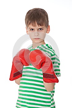 Angry boy pugilist photo