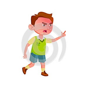 angry boy running after dog in park cartoon vector