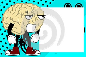 Angry brain cartoon pictureframe background
