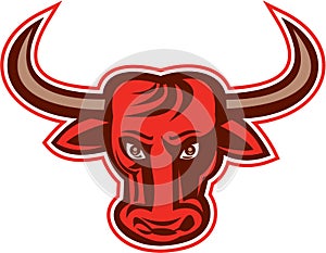 Angry Bull Head Front Retro