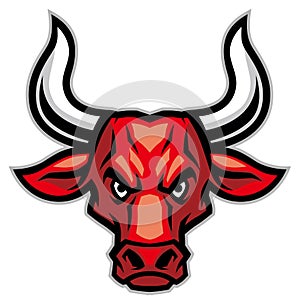 Angry bull head mascot