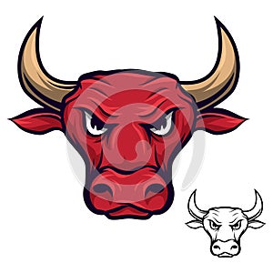 Angry bull head