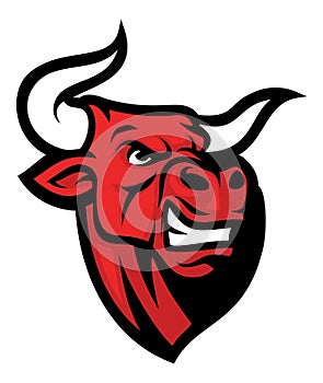 Angry bull head