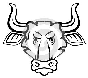 Angry bull mascot character