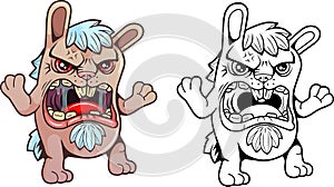 angry bunny, funny illustration design