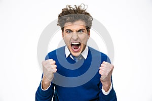 Angry business man shouting