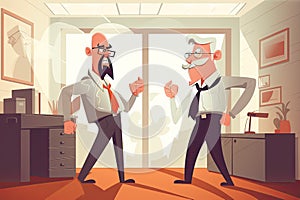 Angry business people arguing with aggression in office. Generative AI