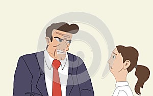 Angry businessman attacking his colleague