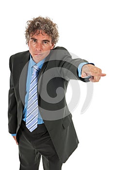 Angry businessman pointing out