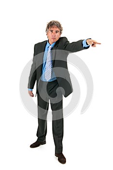 Angry businessman pointing out