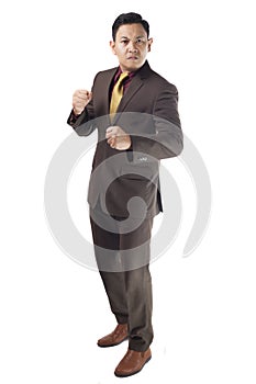 Angry Businessman Ready to Fight