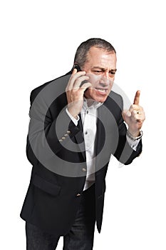 Angry Businessman talking on the phone