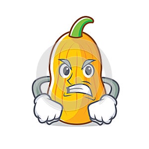 Angry butternut squash mascot cartoon