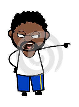 Angry Cartoon African American Man Shouting