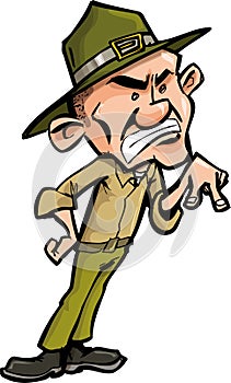 Angry cartoon drill sergeant